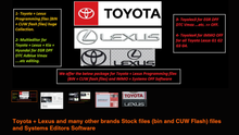 Carica l'immagine nel visualizzatore di Gallery, Toyota + Lexus and many other brands Stock files (bin and CUW Flash) files and Systems Editors Software - OBDbytes for Car Chip Tuning