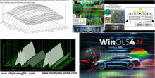 Carica l'immagine nel visualizzatore di Gallery, Car's ECU tuning course image featuring 3D graph, Bosch ECU diagram, and WinOLS 4.51 software.