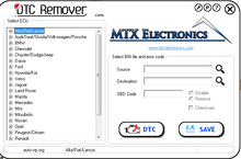 Carica l'immagine nel visualizzatore di Gallery, DTC Remover software interface displaying ECU selection options and error code management for ECU tuning.