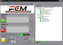 Carica l'immagine nel visualizzatore di Gallery, Car chip tuning software interface displaying ECU tuning options and data maps.