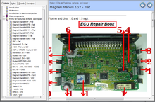 Carica l'immagine nel visualizzatore di Gallery, ECU repair book with diagrams and components for Magneti Marelli system.
