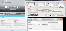 Carica l'immagine nel visualizzatore di Gallery, Mercedes Benz diagnostic and coding software interface displaying Xentry, EPC details, and Vediamo server configurations.