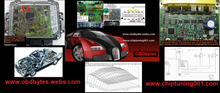 Carica l'immagine nel visualizzatore di Gallery, Car chip tuning software package with ECU, SRS, and DPF modules, featuring diagrams and a sports car.