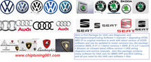 Carica l'immagine nel visualizzatore di Gallery, Logos of VAG car brands including Volkswagen, Audi, Skoda, Seat, and Lamborghini.