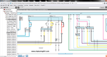 將圖片載入圖庫檢視器 Automotive electronic wiring diagram on screen, showcasing system circuits including engine and hybrid system controls.