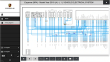 Carica l'immagine nel visualizzatore di Gallery, Porsche Cayenne 9PA 2010 electrical wiring diagram from Porsche Piwis 3 manuals.