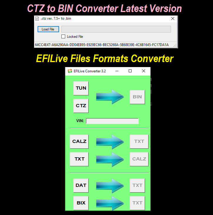 CTZ to BIN Converter (Latest Version) + EFILive Multi Files Format Converter - OBDbytes for Car Chip Tuning