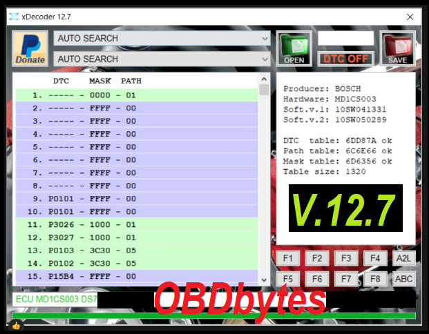 XDecoder V12.7 For DTC OFF (Full Activated) - OBDbytes for Car Chip Tuning