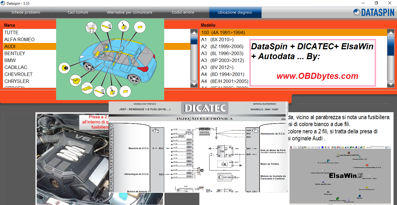 Data Spin DICATEC Elsawin AutoData ViViD Workshop EPC Software + Parts Catalogue