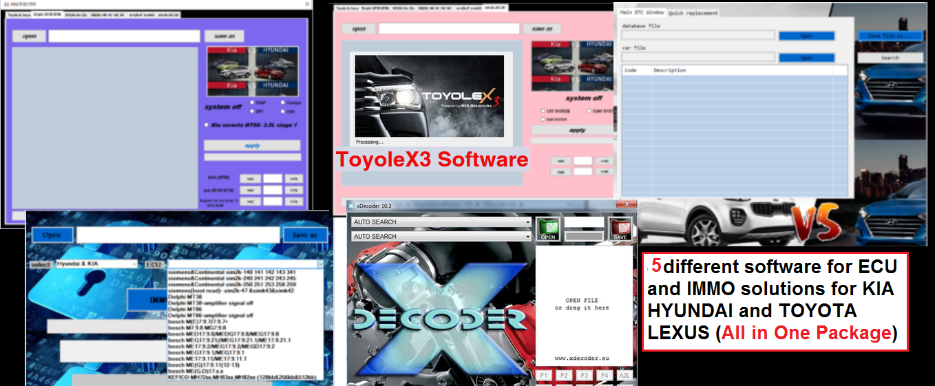 5 Software (Kia _ Hyundai _ Toyota _ Lexus + others) IMMO and ECU Solutions