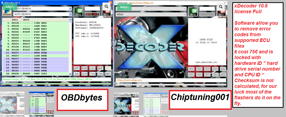 XDecoder DTC OFF  (Always Latest Version) >> (Original and Updateable Software)